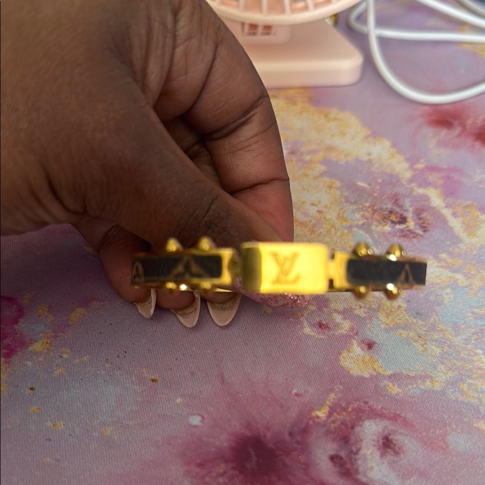 Louis Vuitton Gold and Black Bracelet